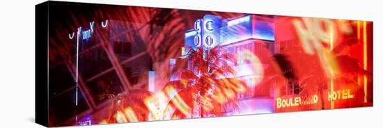 Instants of Series - Colorful Street Life at Night - Ocean Drive - Miami-Philippe Hugonnard-Stretched Canvas