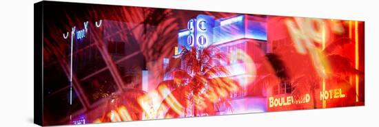 Instants of Series - Colorful Street Life at Night - Ocean Drive - Miami-Philippe Hugonnard-Stretched Canvas