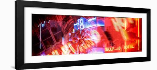 Instants of Series - Colorful Street Life at Night - Ocean Drive - Miami-Philippe Hugonnard-Framed Photographic Print