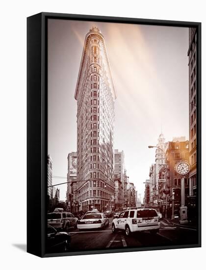 Instants of Series -Flatiron Building and Yellow Cabs - Manhattan, New York, USA-Philippe Hugonnard-Framed Stretched Canvas