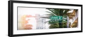 Instants of Series - Ocean Drive Sign - Miami Beach - Florida - USA-Philippe Hugonnard-Framed Photographic Print