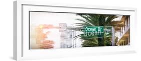 Instants of Series - Ocean Drive Sign - Miami Beach - Florida - USA-Philippe Hugonnard-Framed Photographic Print