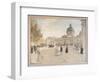 Institut De France in Paris around 1898, Painting by Jean Francois Raffaelli (1850-1924). Photograp-Jean Francois Raffaelli-Framed Giclee Print