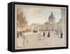 Institut De France in Paris around 1898, Painting by Jean Francois Raffaelli (1850-1924). Photograp-Jean Francois Raffaelli-Framed Stretched Canvas