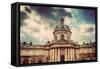 Institut De France in Paris. Famous Cupola, Dome of the Building against Clouds.-Michal Bednarek-Framed Stretched Canvas