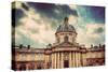 Institut De France in Paris. Famous Cupola, Dome of the Building against Clouds.-Michal Bednarek-Stretched Canvas