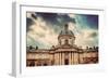 Institut De France in Paris. Famous Cupola, Dome of the Building against Clouds.-Michal Bednarek-Framed Photographic Print