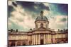 Institut De France in Paris. Famous Cupola, Dome of the Building against Clouds.-Michal Bednarek-Mounted Photographic Print