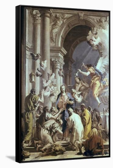 Institution of the Eucharist-Giovanni Battista Tiepolo-Framed Stretched Canvas