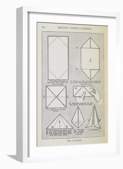 Instructions For Folding a Serviette Into the 'pyramid' Shape-Isabella Beeton-Framed Giclee Print