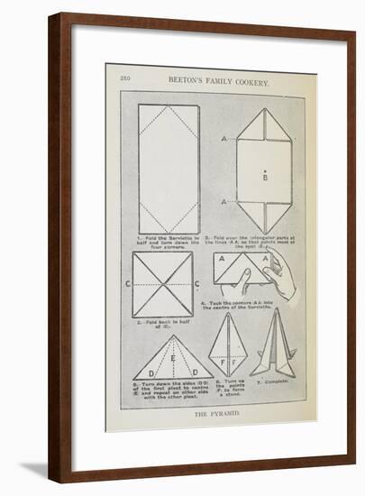 Instructions For Folding a Serviette Into the 'pyramid' Shape-Isabella Beeton-Framed Giclee Print