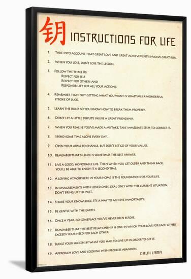 Instructions for Life Dalai La-null-Framed Poster