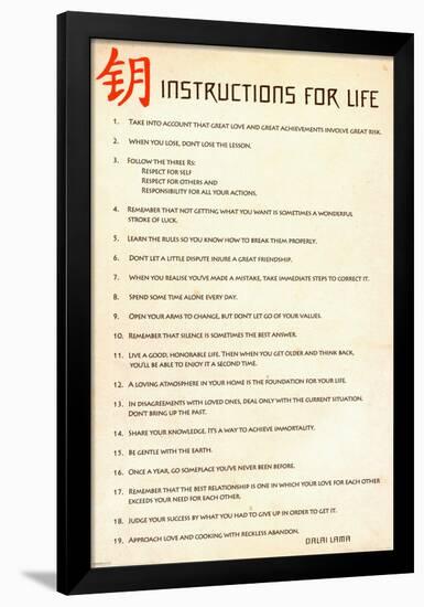 Instructions for Life Dalai La-null-Framed Poster