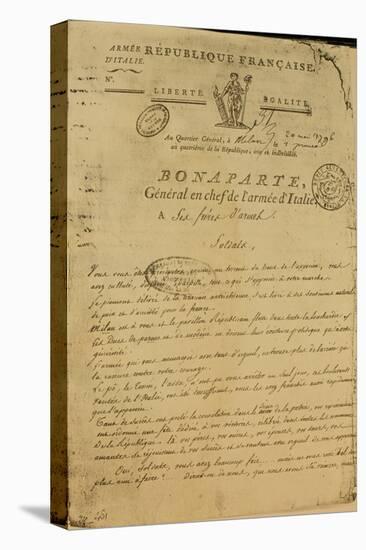 Instructions to Soldiers Issued by Napoleon as General of the Italian Army, 20th May 1796-French School-Stretched Canvas