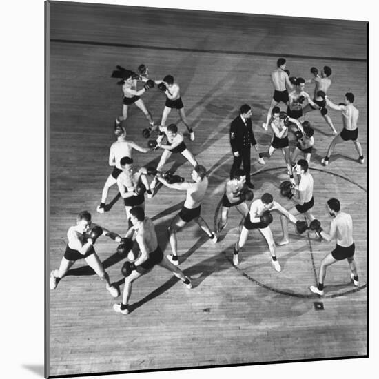 Instructor James Capriccio Coaching Boxing at Great Lakes Athletic Plant-William C^ Shrout-Mounted Photographic Print