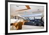 Instrument Panel and Steering Wheel at a Motor Boat Cockpit (Yacht Control Bridge)-rjmiguel-Framed Photographic Print