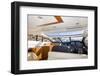 Instrument Panel and Steering Wheel at a Motor Boat Cockpit (Yacht Control Bridge)-rjmiguel-Framed Photographic Print