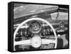 Instrument Panel of New Ford Sedan, Having Big Speedometer and Minimal Ornamentation-William Sumits-Framed Stretched Canvas