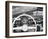 Instrument Panel of New Ford Sedan, Having Big Speedometer and Minimal Ornamentation-William Sumits-Framed Photographic Print