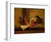 Instruments de musique et perroquet,1730-34 Musical instruments and a parrot. Canvas,117,5x73,4cm-Jean-Baptiste-Simeon Chardin-Framed Giclee Print