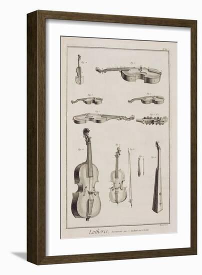 Instruments Played with a Bow, from the Encyclopedia of Denis Diderot-Robert Benard-Framed Giclee Print