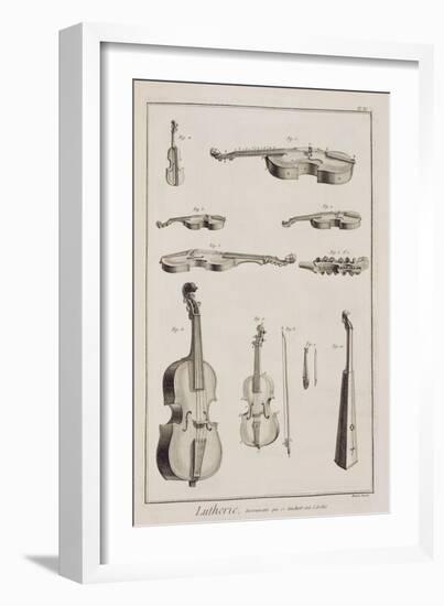 Instruments Played with a Bow, from the Encyclopedia of Denis Diderot-Robert Benard-Framed Giclee Print