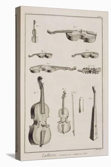 Instruments Played with a Bow, from the Encyclopedia of Denis Diderot-Robert Benard-Stretched Canvas