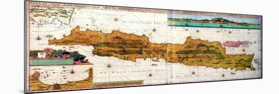 Insulae Lavae, a Large Folding Map of Java with Two Insets Both Depicting Views of Batavia Dutch-null-Mounted Giclee Print