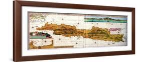 Insulae Lavae, a Large Folding Map of Java with Two Insets Both Depicting Views of Batavia Dutch-null-Framed Giclee Print