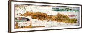 Insulae Lavae, a Large Folding Map of Java with Two Insets Both Depicting Views of Batavia Dutch-null-Framed Giclee Print