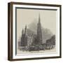 Insurrection in Vienna, the Conflict at the Cathedral-null-Framed Giclee Print