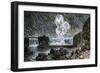 Intense Meteor Shower Seen Over Niagara Falls in 1833-null-Framed Giclee Print