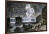 Intense Meteor Shower Seen Over Niagara Falls in 1833-null-Framed Giclee Print