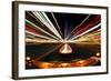 Intentional Blur Image of Driving at Night with City Lights And-tobkatrina-Framed Photographic Print