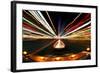 Intentional Blur Image of Driving at Night with City Lights And-tobkatrina-Framed Photographic Print