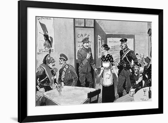 Inter-Allied Fraternisation - Paris Cafe - WW1-Helen Mckie-Framed Art Print