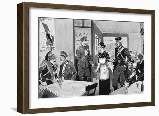 Inter-Allied Fraternisation - Paris Cafe - WW1-Helen Mckie-Framed Art Print