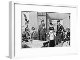 Inter-Allied Fraternisation - Paris Cafe - WW1-Helen Mckie-Framed Art Print