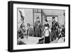 Inter-Allied Fraternisation - Paris Cafe - WW1-Helen Mckie-Framed Art Print