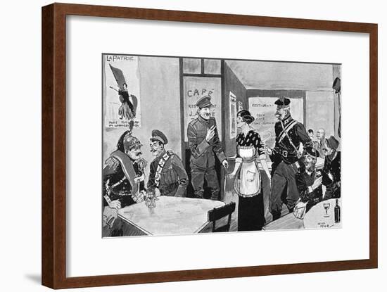 Inter-Allied Fraternisation - Paris Cafe - WW1-Helen Mckie-Framed Art Print