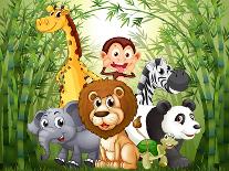 Illustration of a Zoo and the Animals in a Beautiful Nature-interactimages-Photographic Print