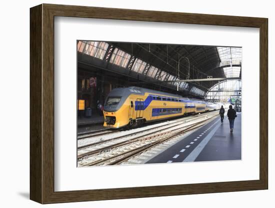 Intercity Train in a Platform at Central Station, Amsterdam, Netherlands, Europe-Amanda Hall-Framed Photographic Print