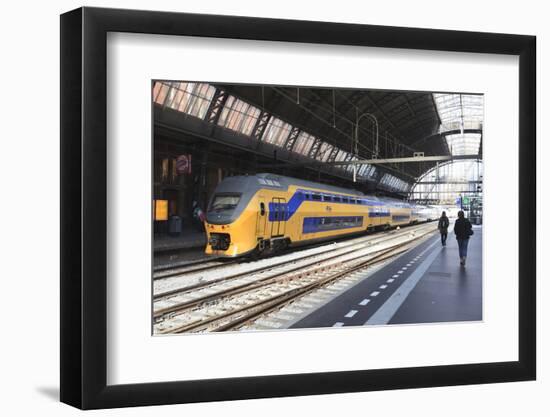 Intercity Train in a Platform at Central Station, Amsterdam, Netherlands, Europe-Amanda Hall-Framed Photographic Print