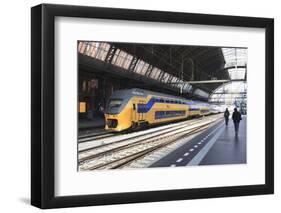 Intercity Train in a Platform at Central Station, Amsterdam, Netherlands, Europe-Amanda Hall-Framed Photographic Print