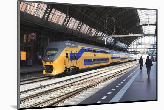 Intercity Train in a Platform at Central Station, Amsterdam, Netherlands, Europe-Amanda Hall-Mounted Photographic Print