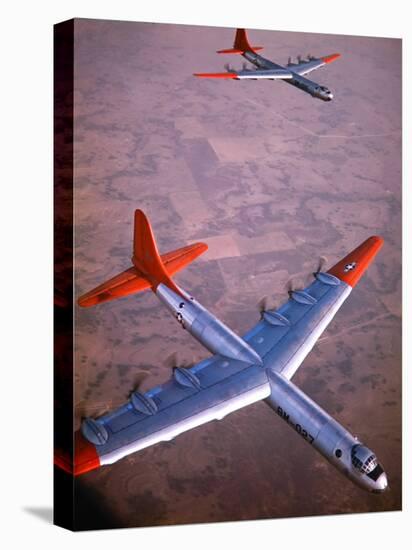 Intercontinental B-36 Bomber Flying over Texas Flatlands-Loomis Dean-Stretched Canvas