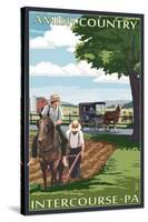 Intercourse, Pennsylvania - Amish Farmers and Buggy-Lantern Press-Stretched Canvas