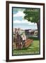 Intercourse, Pennsylvania - Amish Farmers and Buggy-Lantern Press-Framed Art Print
