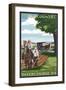 Intercourse, Pennsylvania - Amish Farmers and Buggy-Lantern Press-Framed Art Print