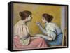 Interesting Conversation, 1895 (Oil on Canvas)-Federigo Zandomeneghi-Framed Stretched Canvas